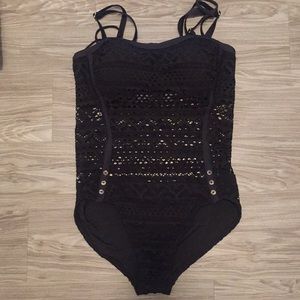 Lookbook Store black mesh patterned bathing suit